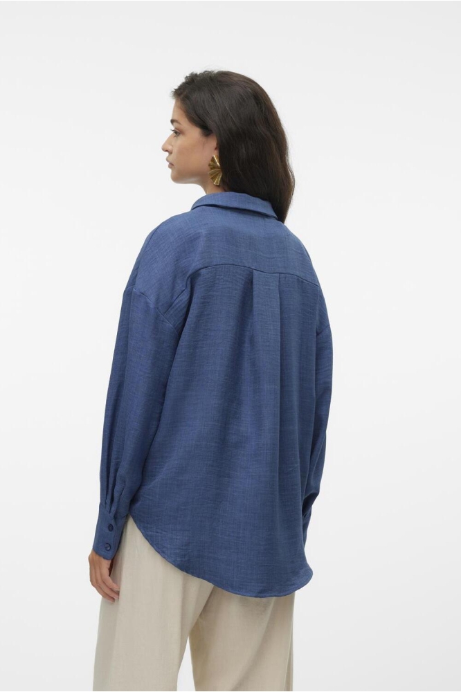 VMMELANEY QUEENY LS SHIRT WVN NOOS 10316389 Dark Denim/Melange